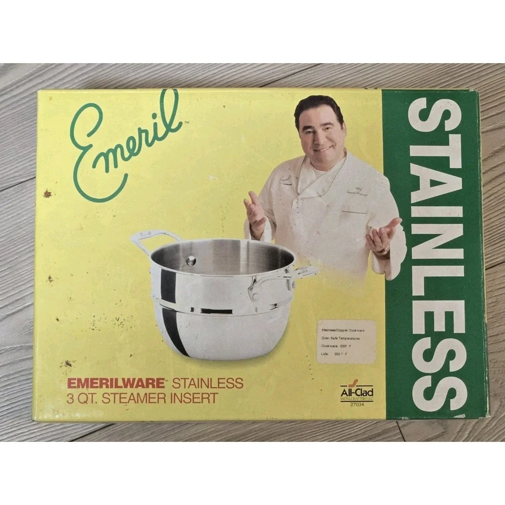 EMERIL ~ Emerilware All-Clad Stainless Steel 3 QT. Steamer Insert NEW NIB 🧑🍳